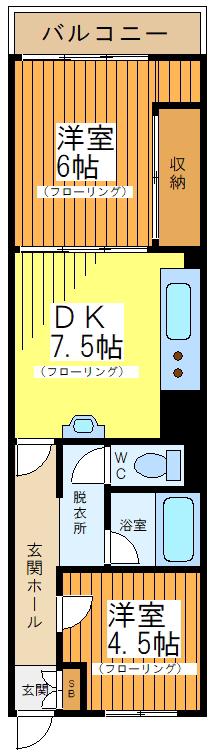 羽根木パークハイツ(2DK/4階)の間取り写真