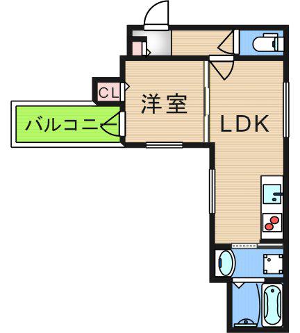 HALIOS RESIDENCE(1LDK/4階)の間取り写真