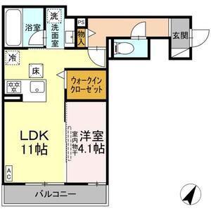 K FRONT(1LDK/1階)の間取り写真