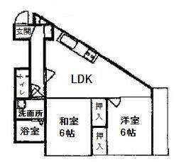 メゾン仙石原(2LDK/2階)の間取り写真