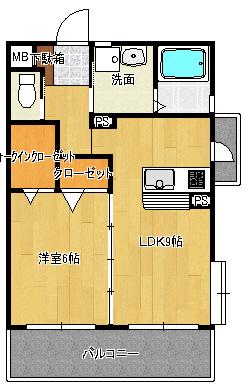 エステートHAKUZAN(1LDK/5階)の間取り写真
