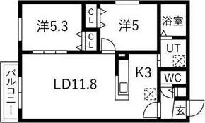 TS COURT SHINKAWA(2LDK/2階)の間取り写真