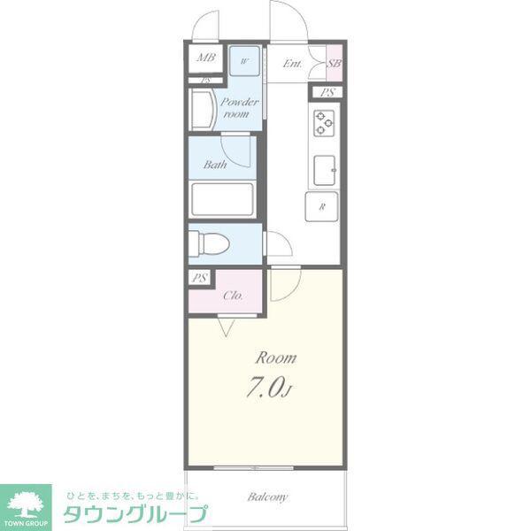 アムール千原(1K/1階)の間取り写真
