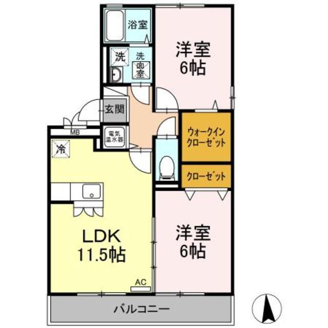 パストラル(2LDK/3階)の間取り写真