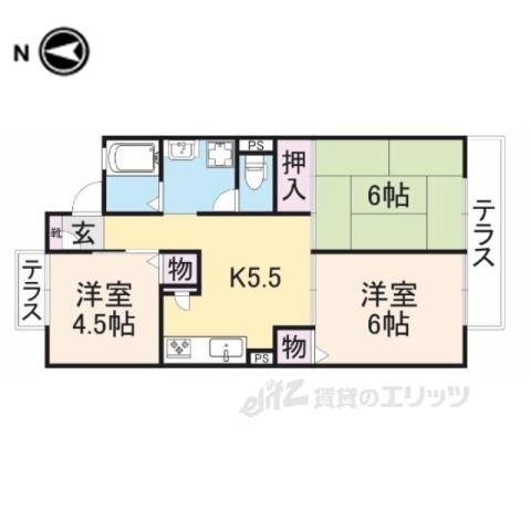 レスポワール1(3DK/2階)の間取り写真