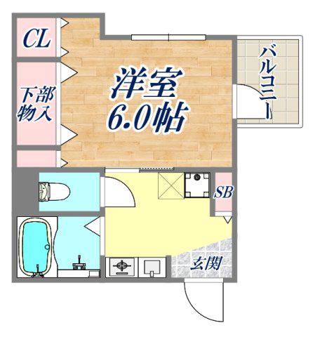 コーポアスナロ(1K/3階)の間取り写真