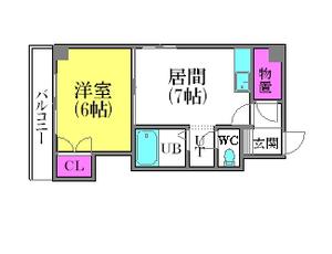 コート豊平(1DK/8階)の間取り写真