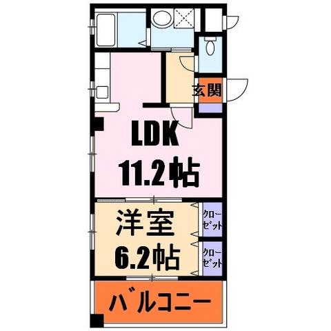 ダイヤモンド サルーン(1LDK/3階)の間取り写真