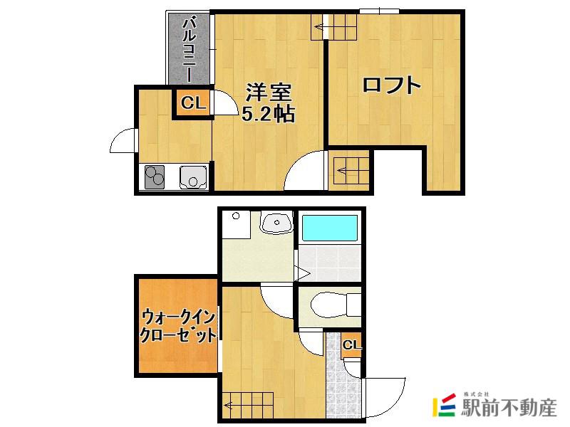 CB鳥栖フェリシア(1K/2階)の間取り写真