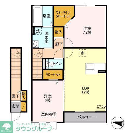 アメニティーハウスⅡ(2LDK/2階)の間取り写真