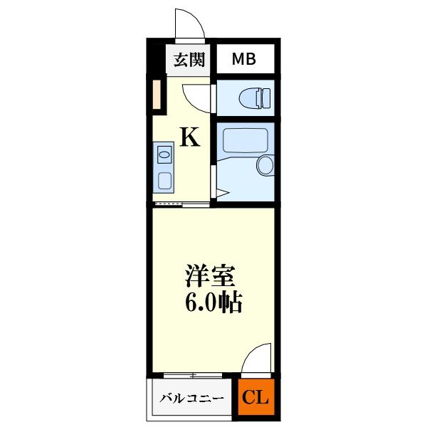 ボアミリッチI(1K/1階)の間取り写真