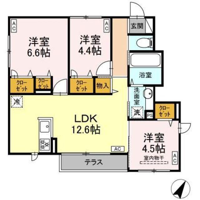 クレスト・トモ(3LDK/1階)の間取り写真