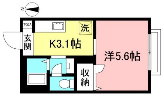 カーサ初台(1K/1階)の間取り写真