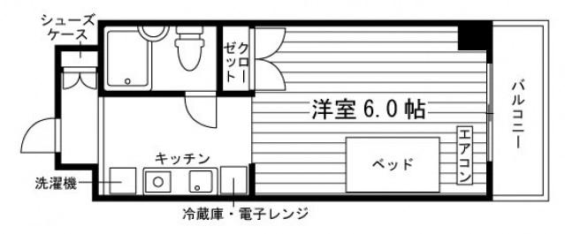 スチューデントプラザ町田(ワンルーム/4階)の間取り写真