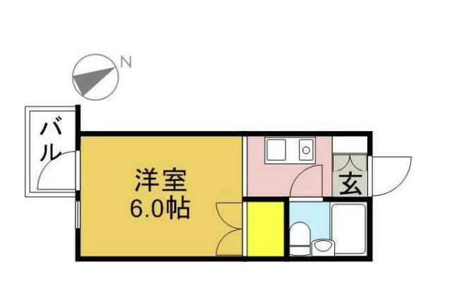 べセル四季(ワンルーム/2階)の間取り写真
