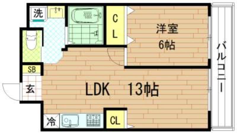 ハイツグランドール(1LDK/7階)の間取り写真