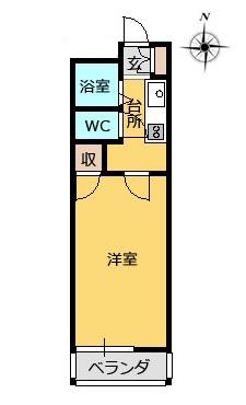 リバティクラブあこや町(1K/2階)の間取り写真