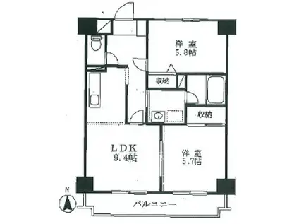 リーベンス・ラオム(2LDK/3階)の間取り写真