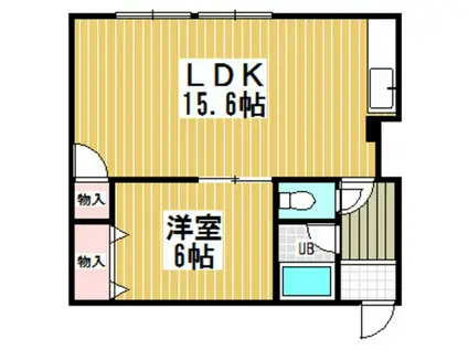 常盤コーポ(1LDK/3階)の間取り写真