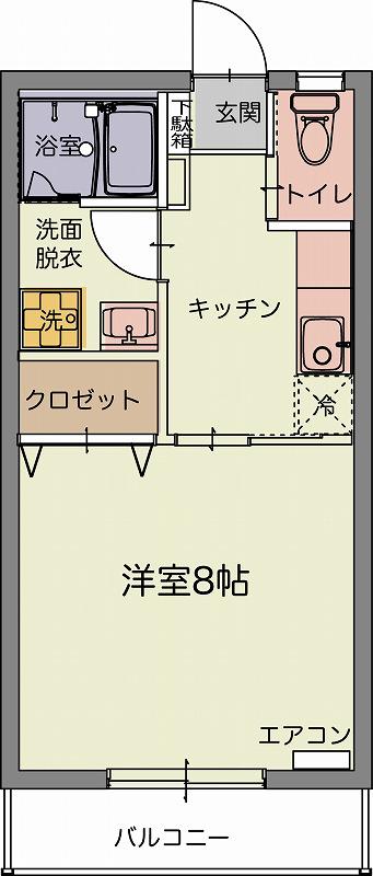 コルディア(1K/1階)の間取り写真