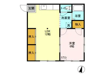 KSコータス(1LDK/1階)の間取り写真