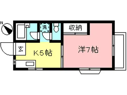 ガーネットハイツ(1K/1階)の間取り写真