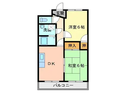 NSビル(2DK/4階)の間取り写真