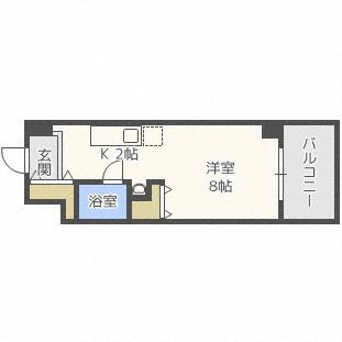 メゾンドブーケ円山(1K/8階)の間取り写真