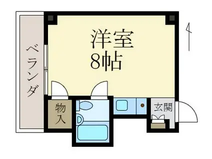 コーポホワイト有家(ワンルーム/1階)の間取り写真