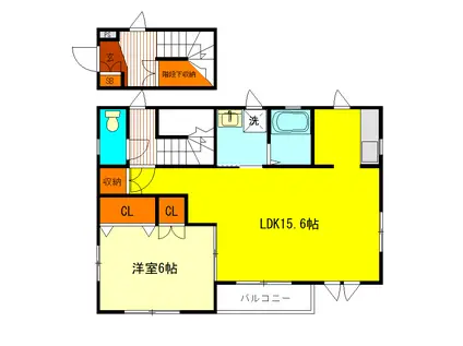 メゾン ド ファミーユ(1LDK/2階)の間取り写真