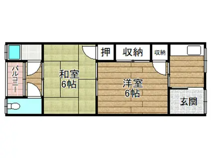 関西マンション(2K/3階)の間取り写真