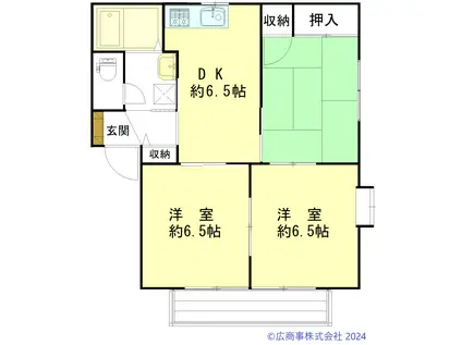 シーゲルカーサ(3DK/2階)の間取り写真