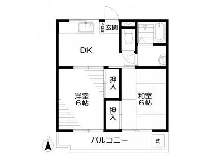 長澤マンション(2DK/3階)の間取り写真