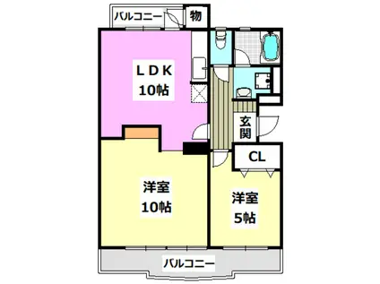 陽和台第48号棟(2LDK/5階)の間取り写真