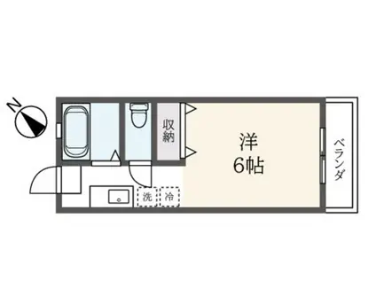 コーポ東川島A棟(ワンルーム/1階)の間取り写真