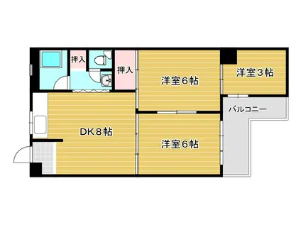 グランドールまこと(3DK/4階)の間取り写真