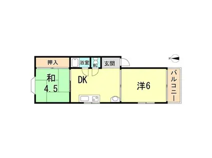 ハイムヨシダ(2DK/4階)の間取り写真