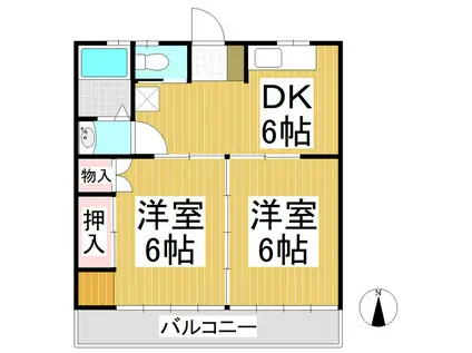 メゾン柳原(2DK/2階)の間取り写真