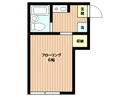 ヒルサイド桂(1K/1階)の間取り写真