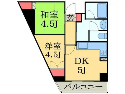 ノブトKC(2DK/6階)の間取り写真