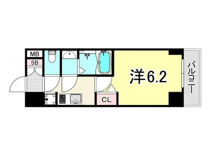 プレサンス塚本アクミリオン(1K/6階)の間取り写真