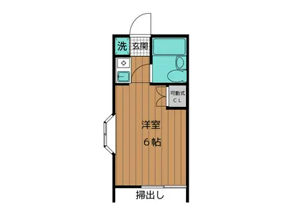 荻野コーポ(ワンルーム/1階)の間取り写真