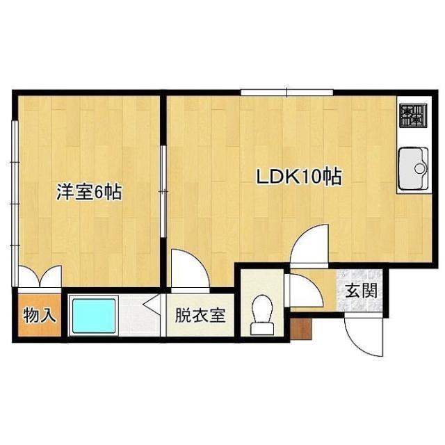 アートリウム33(1LDK/2階)の間取り写真