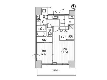 ステージファースト浅草橋II(1LDK/6階)の間取り写真