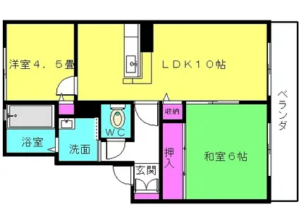 ティエラ(2LDK/2階)の間取り写真