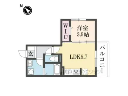 D-ROOM伏見区醍醐槇ノ内町(1LDK/2階)の間取り写真