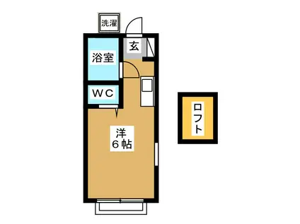 からぷーや国立(ワンルーム/2階)の間取り写真