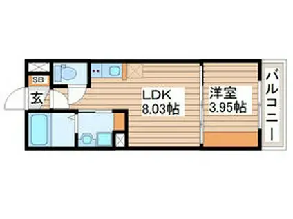 ドレスローザ(1LDK/1階)の間取り写真