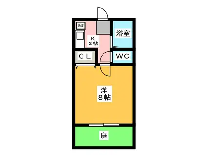 シーズンコート可児(1K/1階)の間取り写真