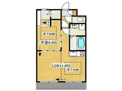 SKY GARDEN(1LDK/1階)の間取り写真